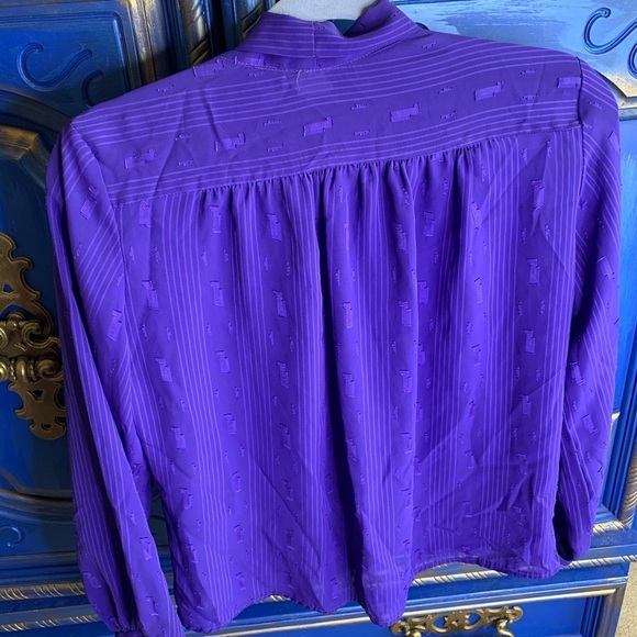 Vintage Alice K California L/S Tie Neck Top Small - Picture 4 of 4